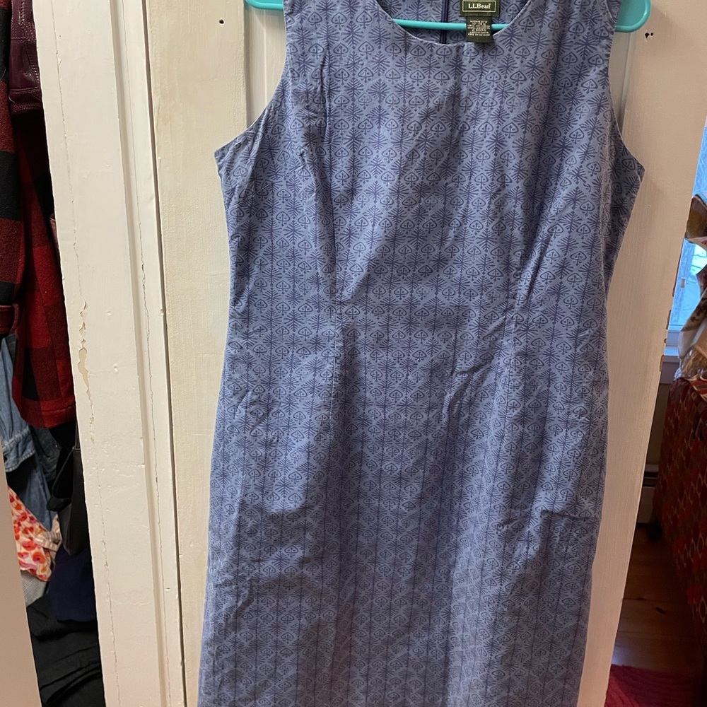LL Bean' Blue Sleeveless Dress